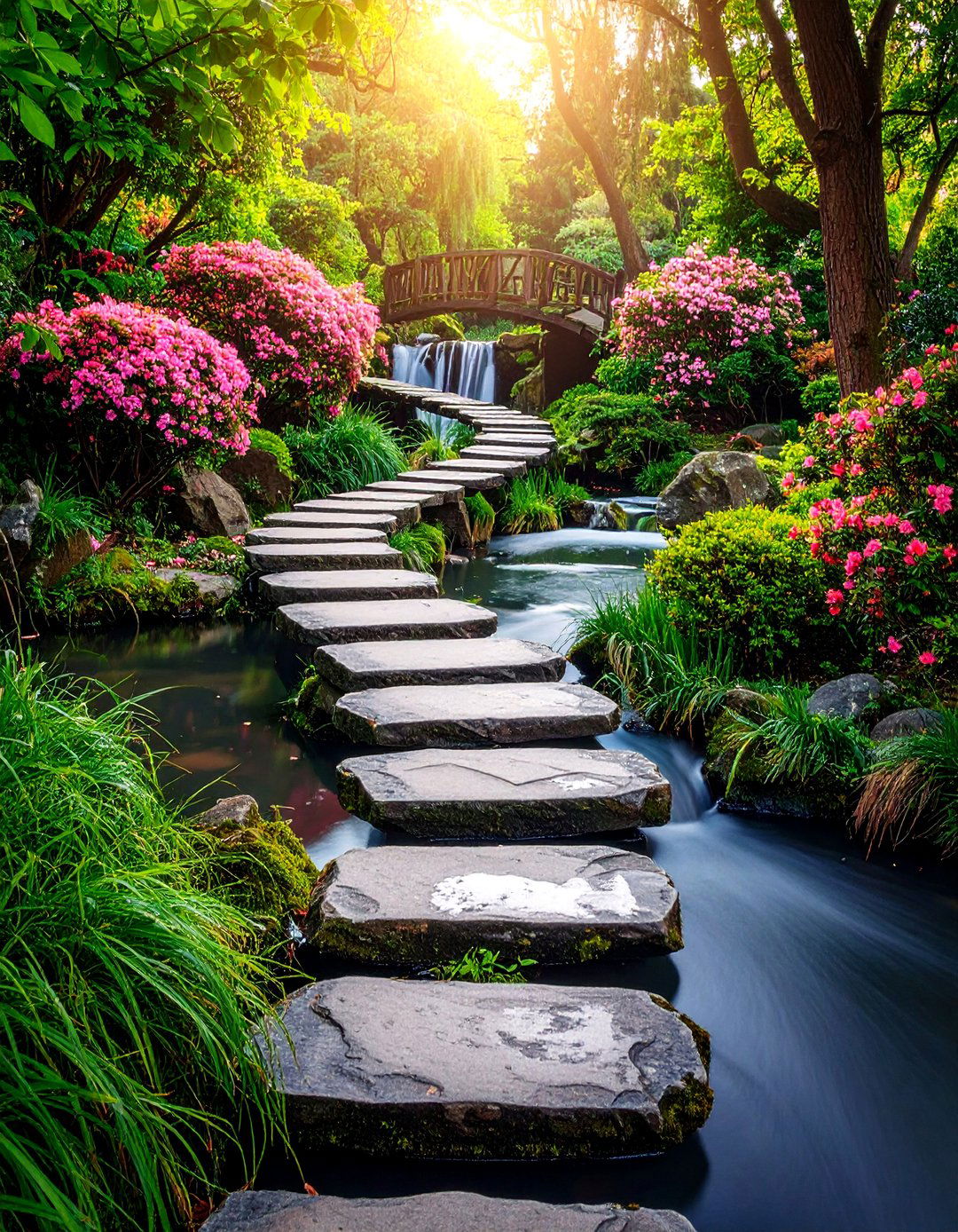 Floating Steps Cascade Waterfall - 25 Pondless Waterfall Design Ideas