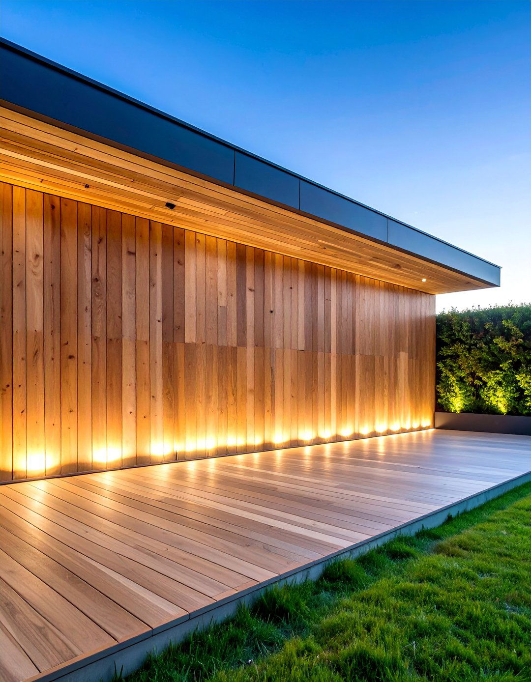 Floating Timber Plank Wall - 25 Wood Retaining Wall Ideas