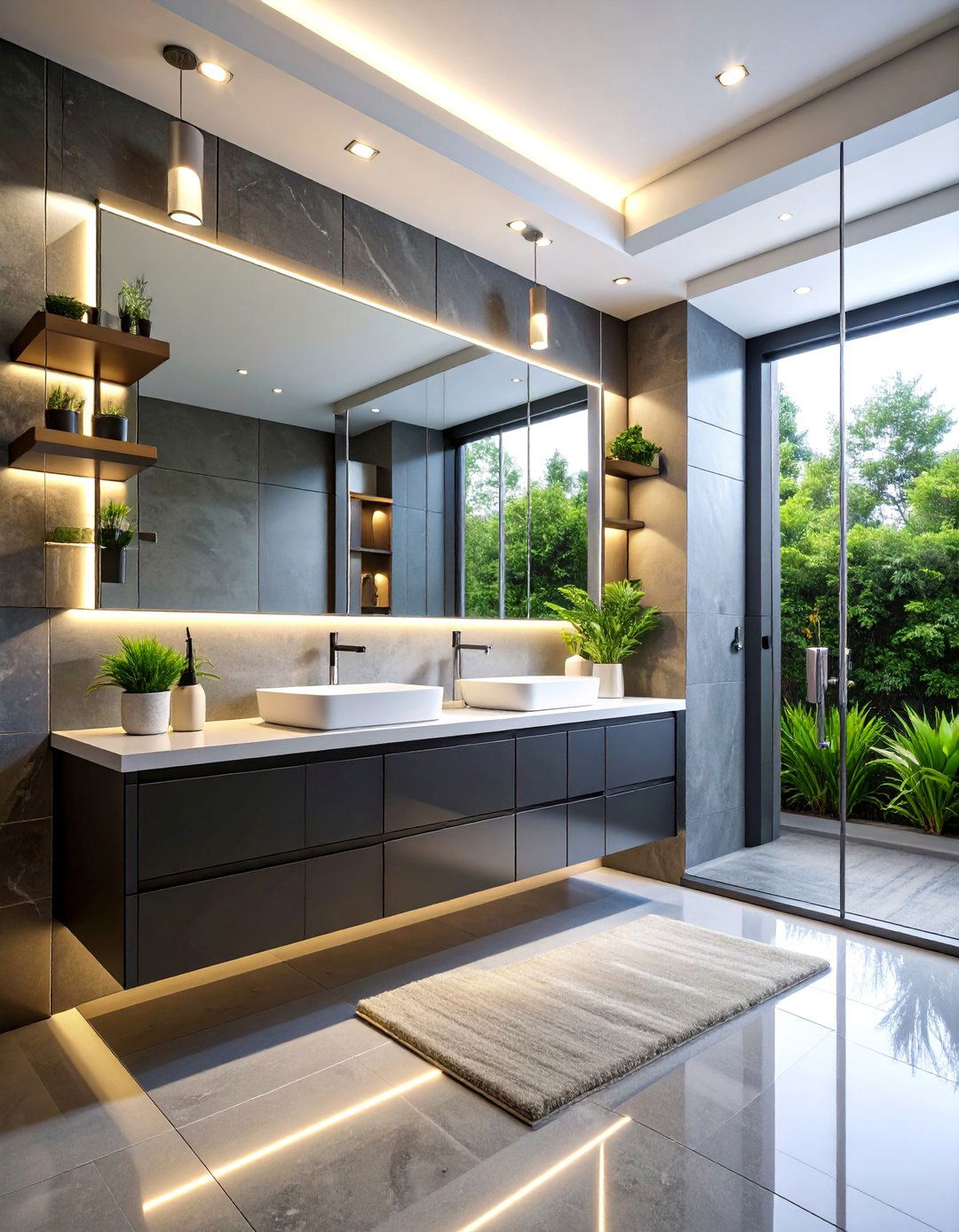 Floating Vanity Design with LED Mirror Technology - 25 Bathroom Remodel Ideas