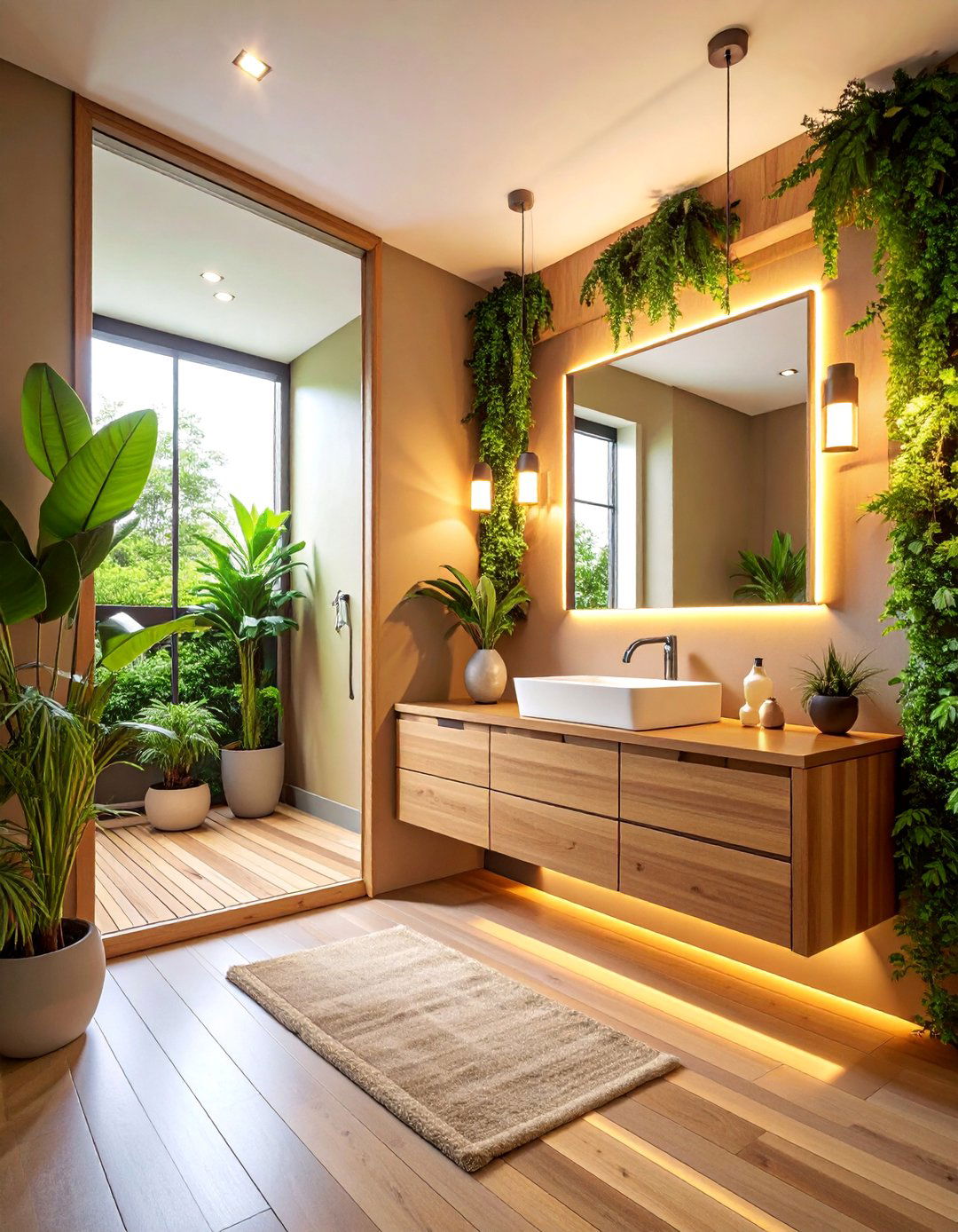 Floating Vanity Half Bathroom with Minimalist Design - 25 Half Bathroom Ideas