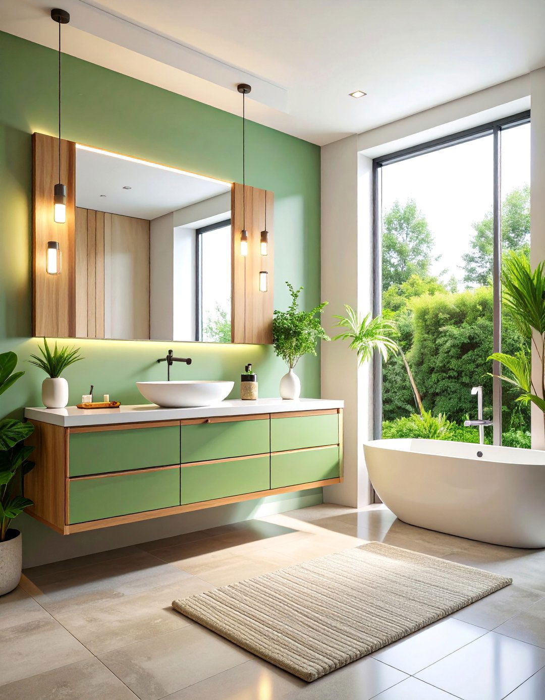 Floating Vanity with Built in Electrical Outlets and USB Ports - 25 Floating Vanity Bathroom Ideas