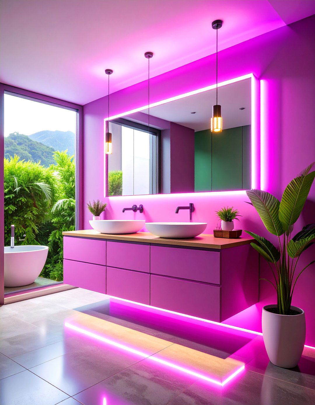 Floating Vanity with Integrated Lighting - 25 Small Bathroom Sink Ideas