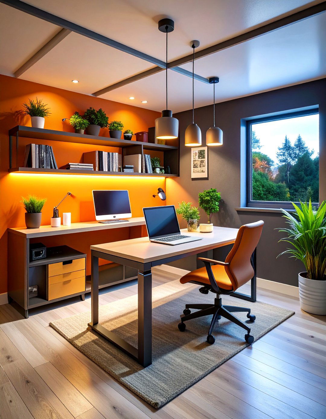 Floating Wall Mounted Desk with Hidden Storage - 25 Basement Furniture Ideas