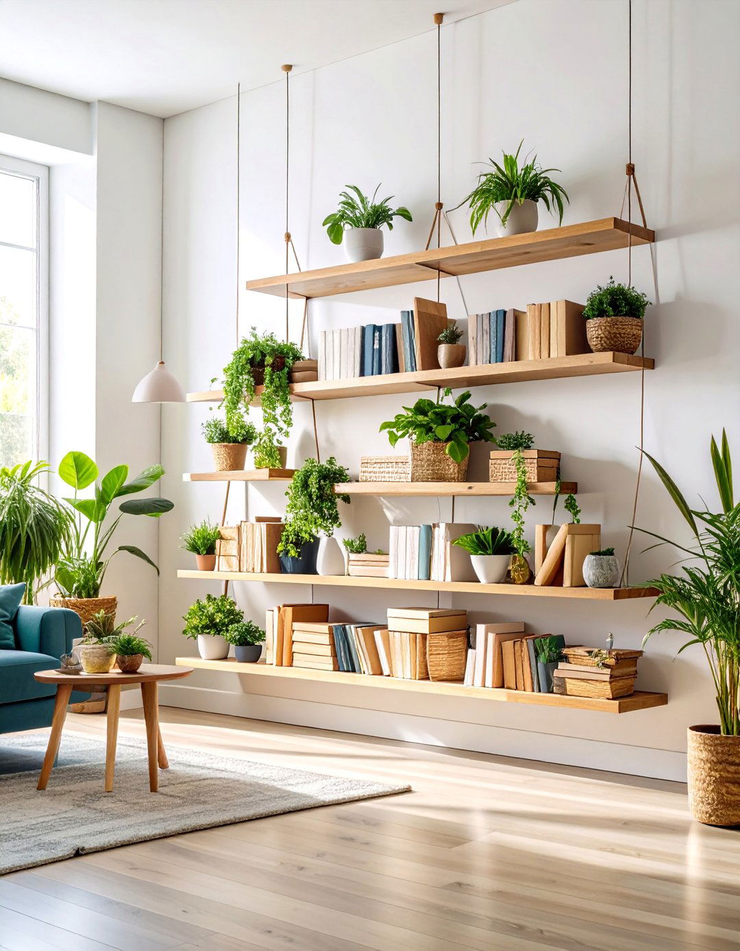 Floating Wood Shelves in Minimalist Settings - 25 Wooden Interior Design Ideas