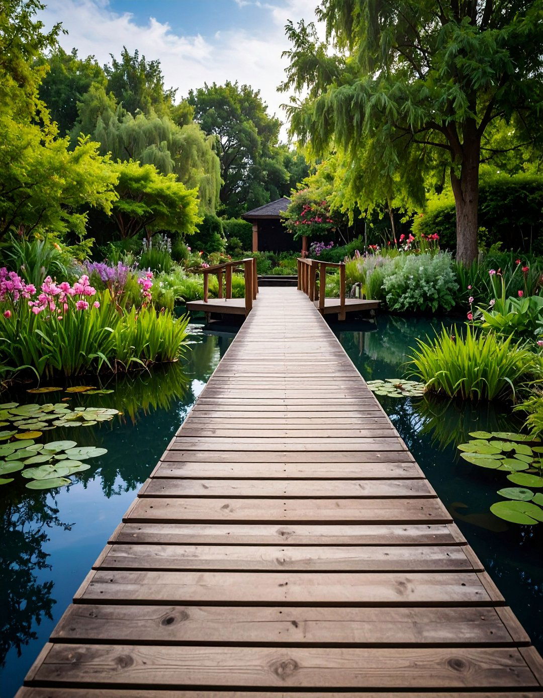 Floating Wooden Walkway Over Water Features - 25 Wooden Walkway Ideas