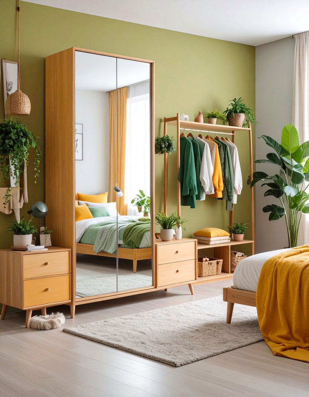 Floor Mirror with Built in Storage Compartments - 25 Bedroom Mirror Ideas
