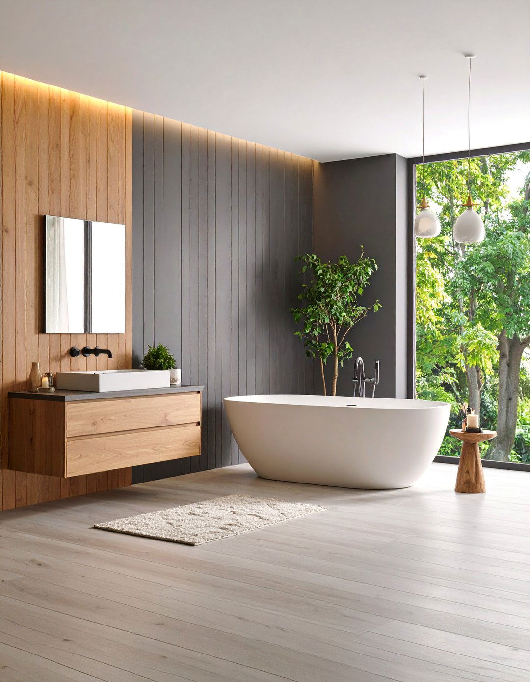 Floor to Ceiling Beadboard Accent Wall - 25 Beadboard Bathroom Ideas