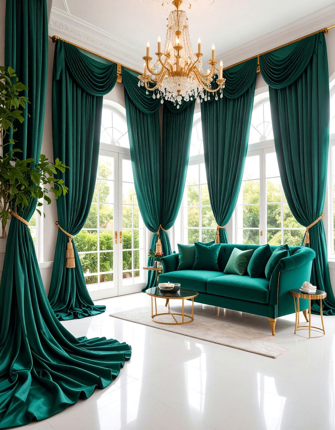 Floor to Ceiling Dramatic Drapes with Luxurious Fullness - 25 French Door Curtain Ideas