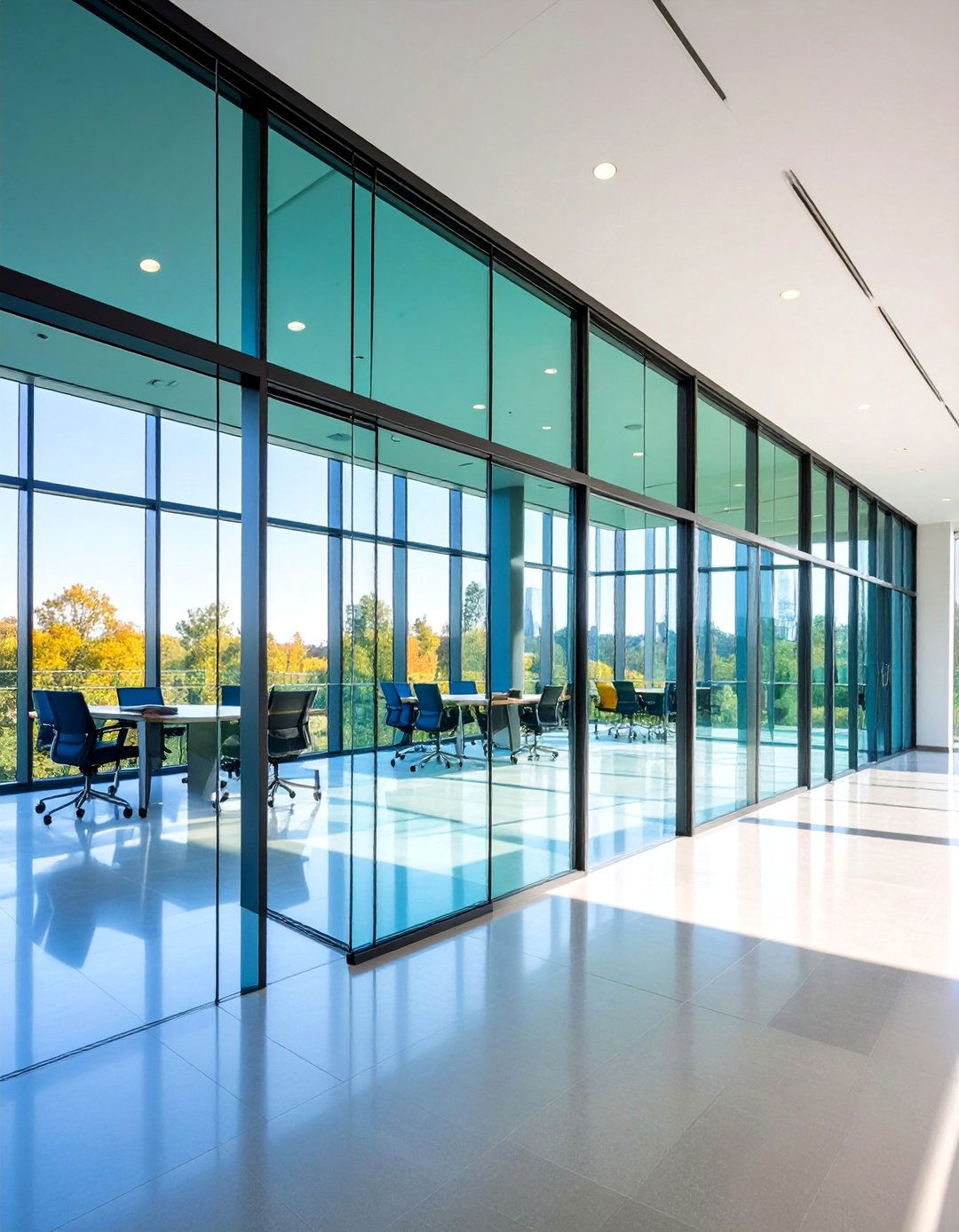 Floor to Ceiling Glass Bi Fold System - 25 Home Office Door Ideas
