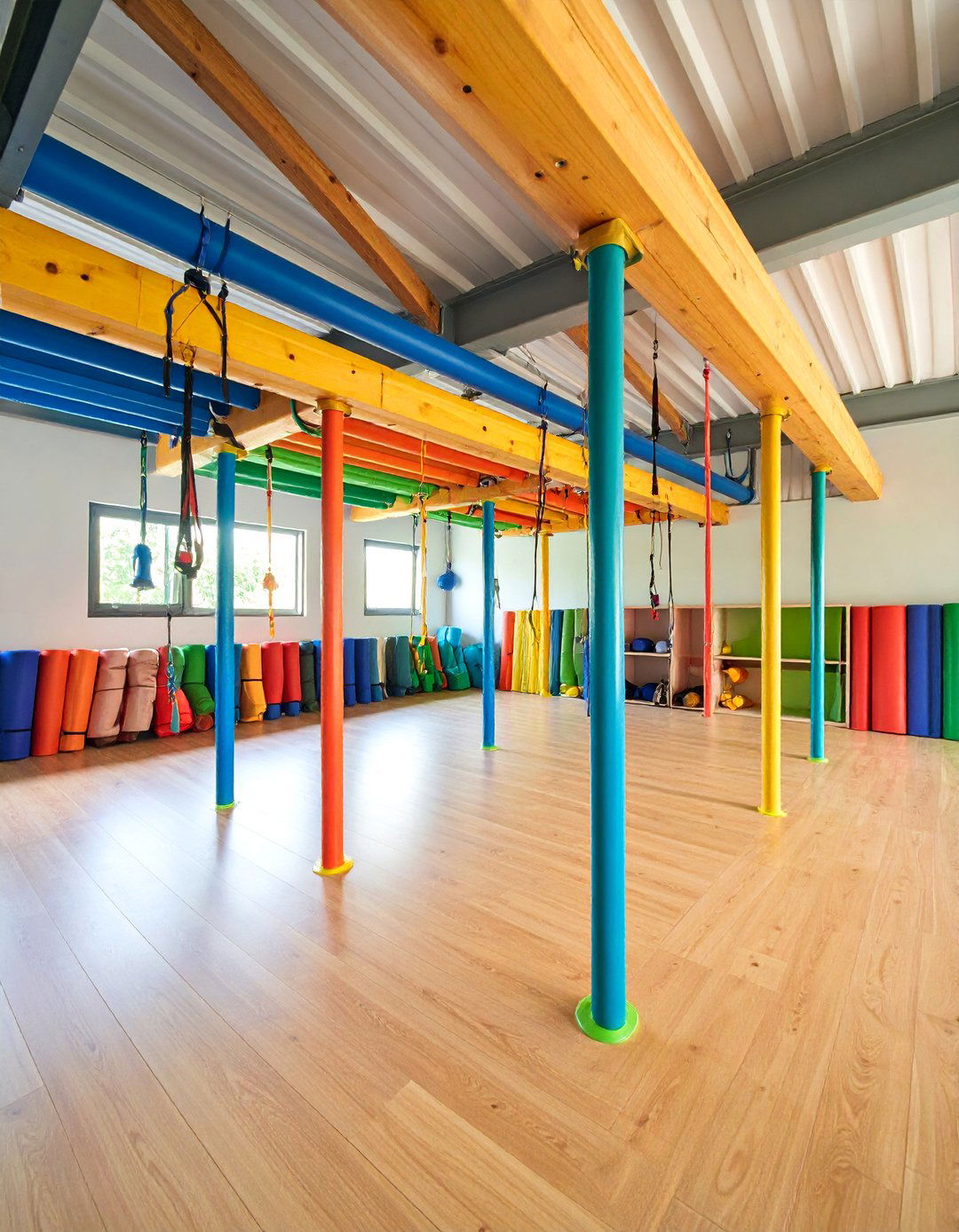 Floor to Ceiling Tension Pole Systems - 25 Shed Shelving Ideas