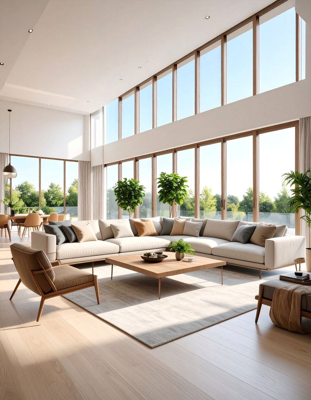 Floor to Ceiling Window Modern Living Space - 25 1950s Living Room Ideas