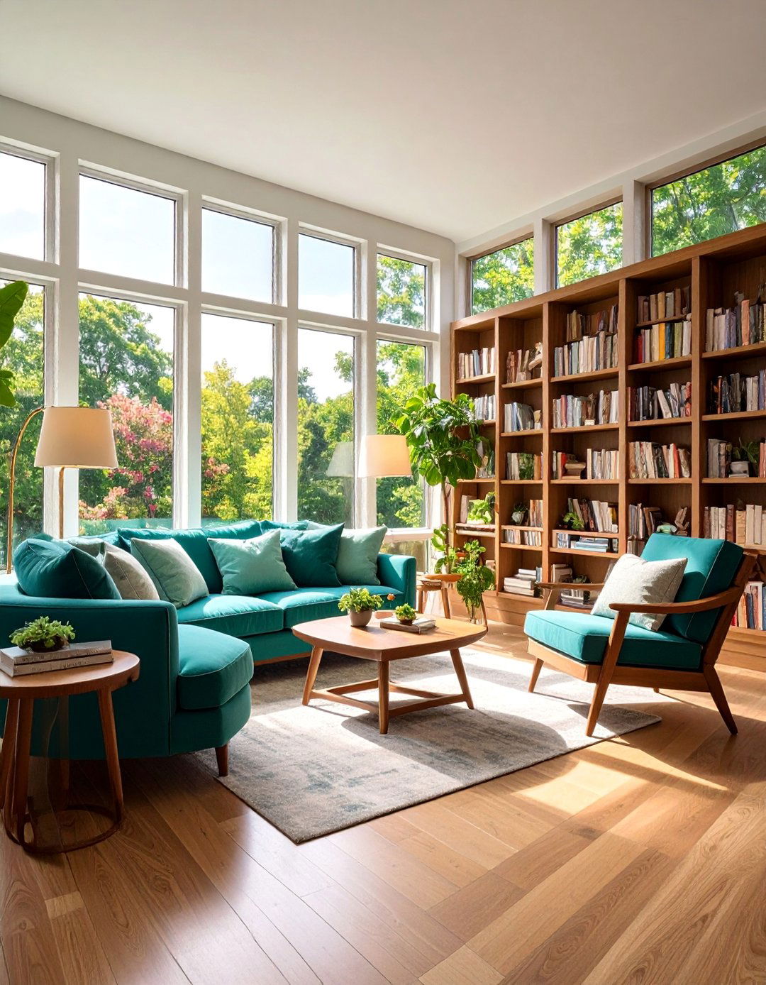 Floor to Ceiling Window Reading Retreat - 25 Mid-century Modern Sunroom Ideas