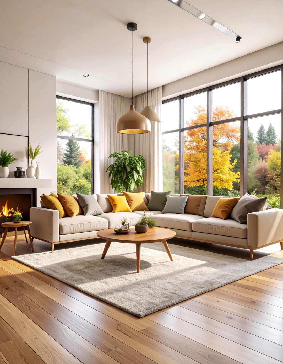 Floor to Ceiling Windows Living Room with Natural Light - 25 1980s Living Room Ideas