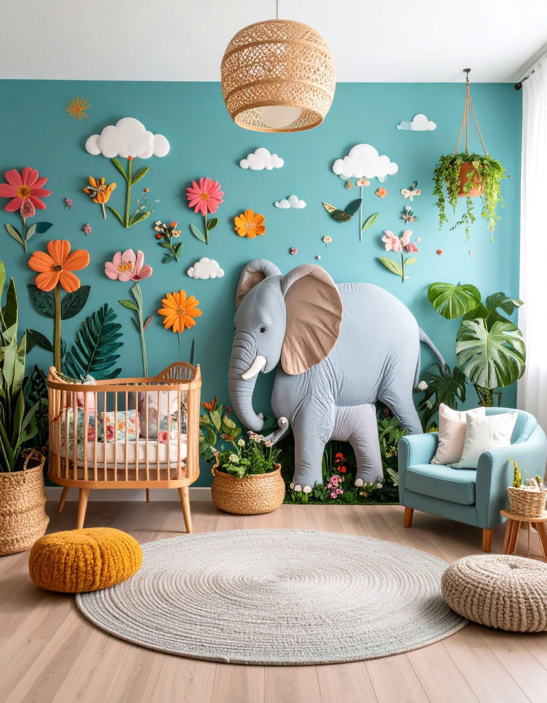 Floral Elephant Garden Nursery Theme - 25 Elephant Nursery Ideas