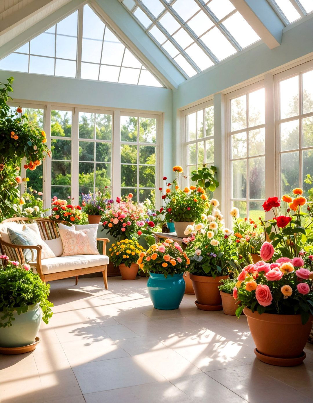 Floral Garden Painted Pot - 25 Painted Pot Ideas