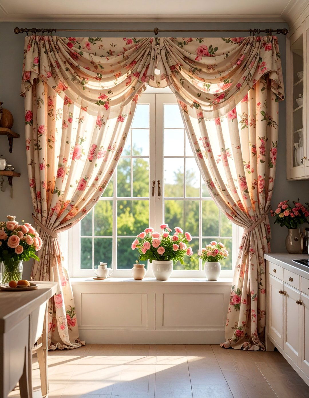 Floral Print Kitchen Curtains - 25 Kitchen Curtain Ideas
