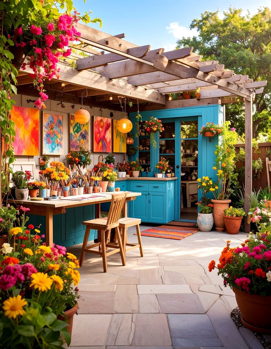 Florida Backyard Art Studio with Creative Outdoor Workspace - 25 Florida Backyard Ideas