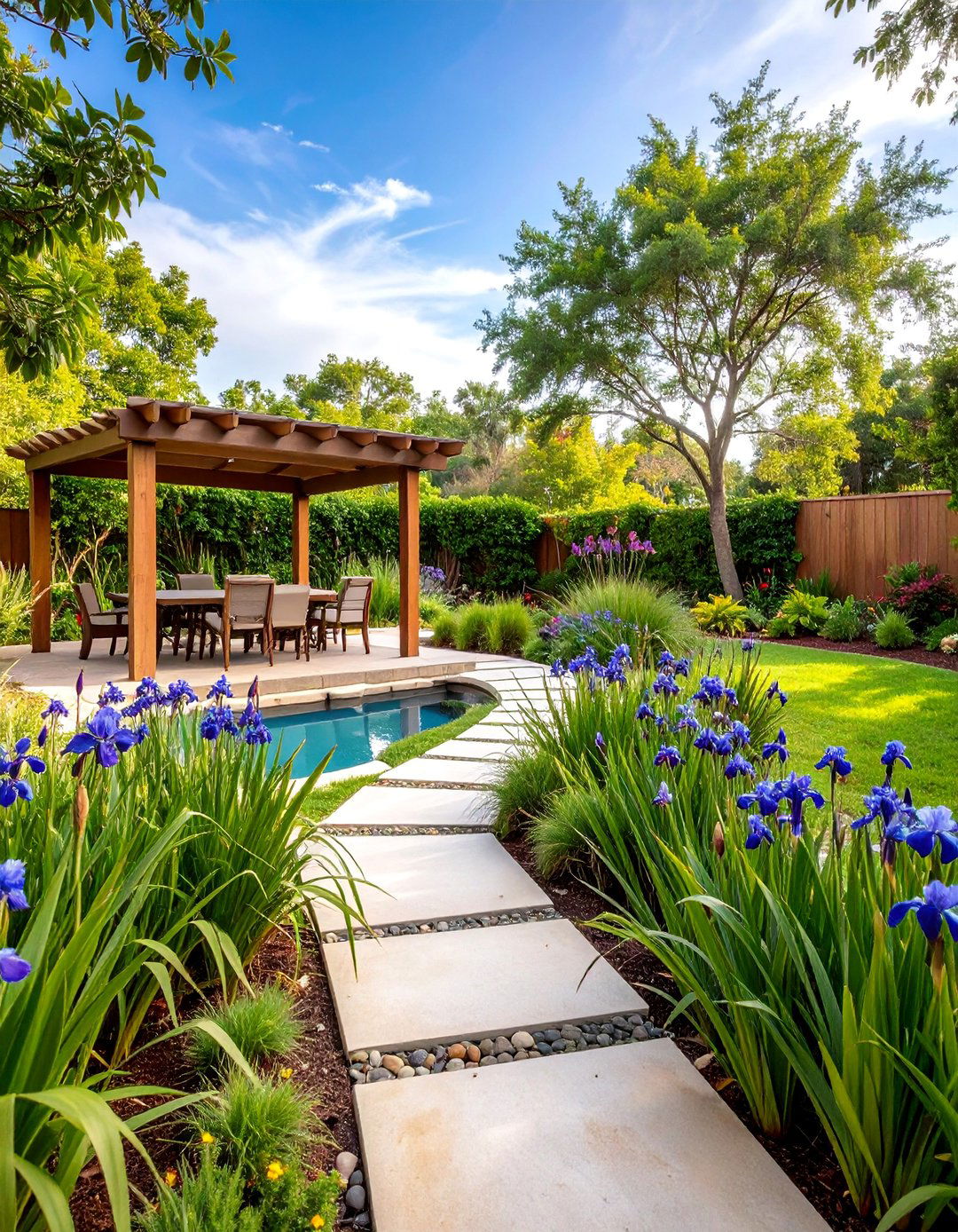 Florida Backyard Rain Garden with Storm Water Management - 25 Florida Backyard Ideas