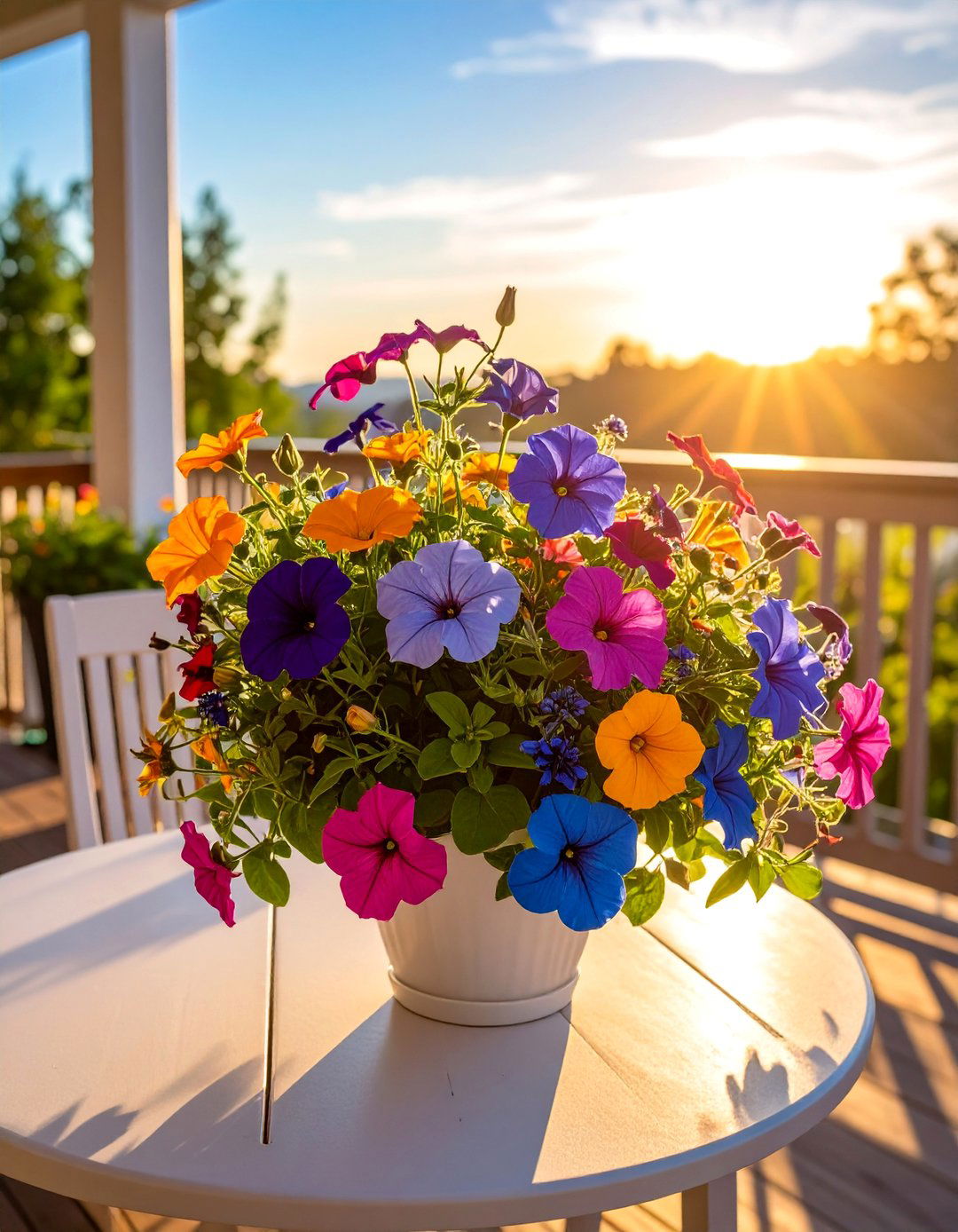 Flowering Annual Color Explosion - 25 Deck Decorating Ideas With Plants
