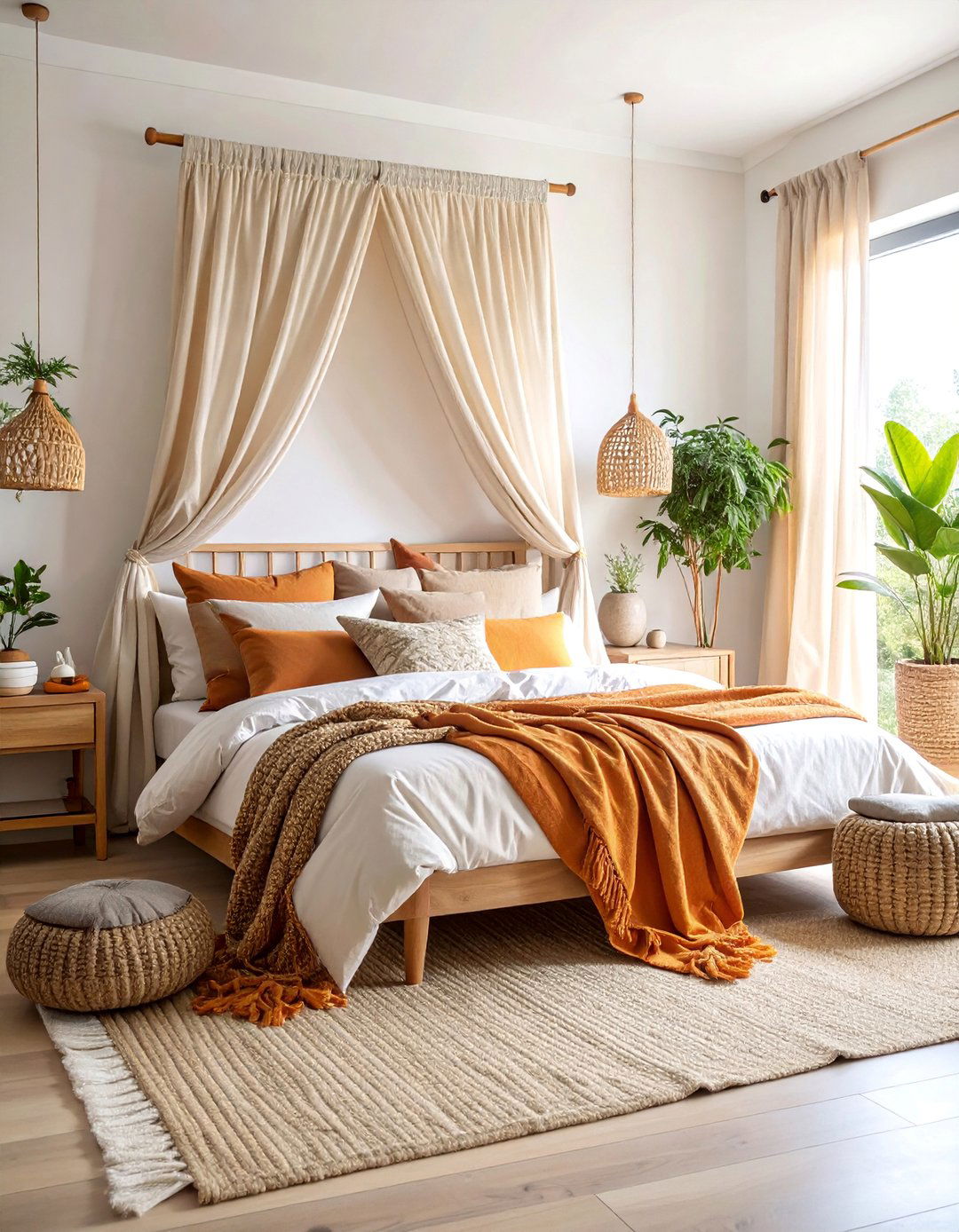 Flowing Curtain Bedroom with Organic Textile Layers - 25 Organic Modern Interior Design Ideas