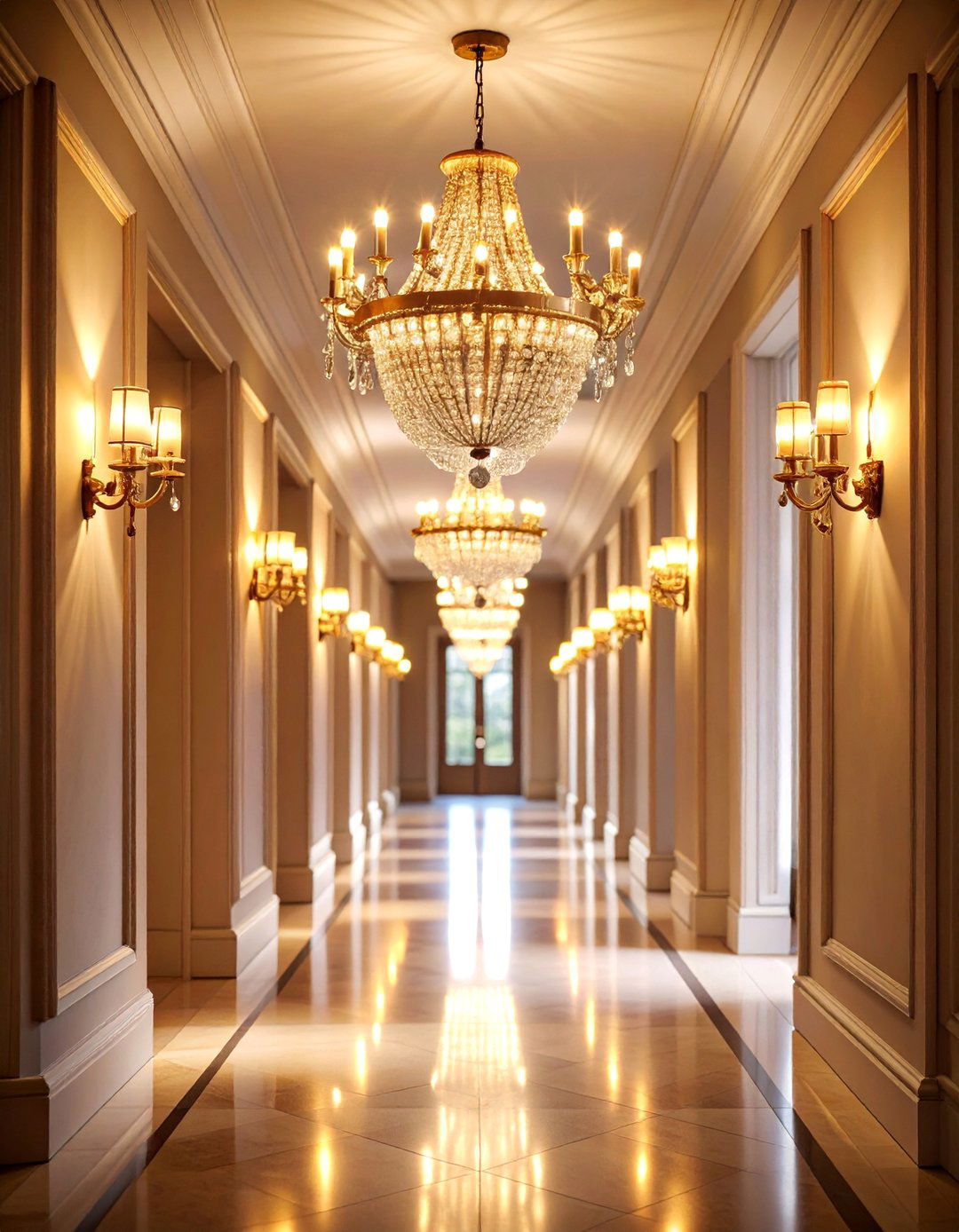 Flush Mount Crystal Mini Chandeliers with Traditional Elegance - 25 Narrow Hallway Lighting Ideas