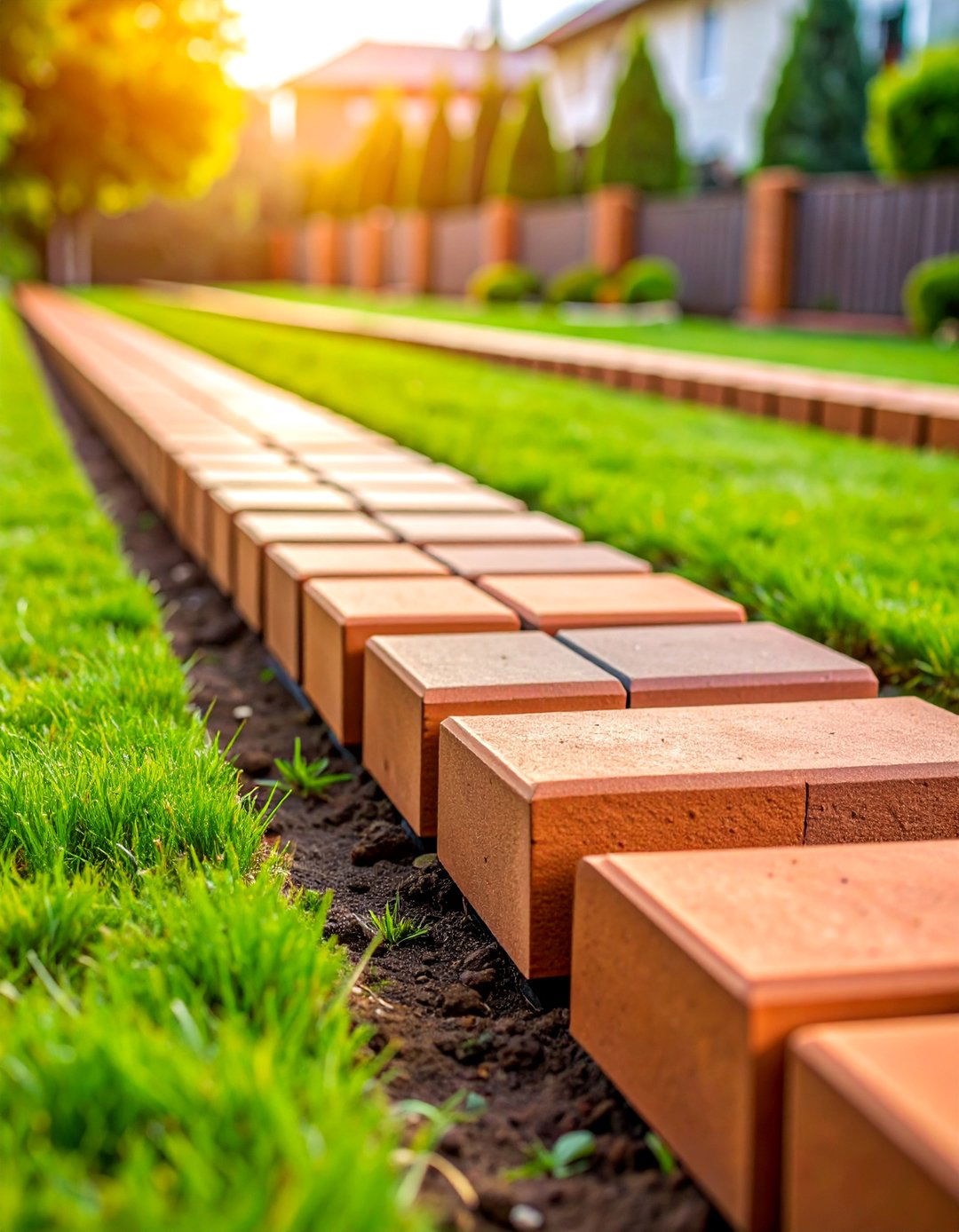Flush Mount Mowing Strip Edging - 25 Brick Edging Ideas
