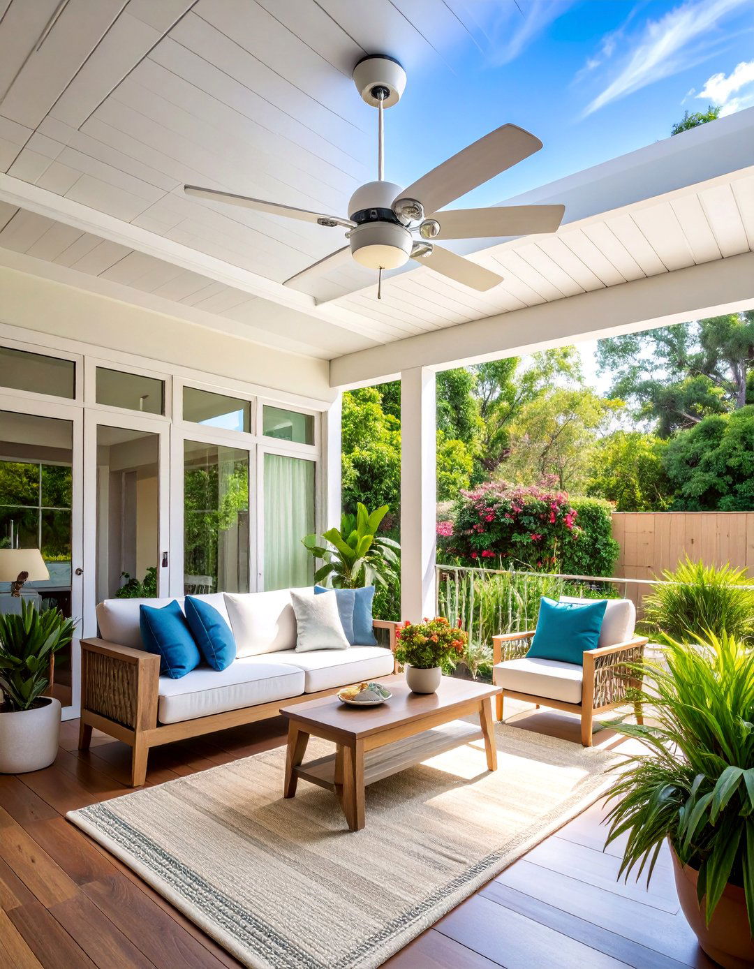 Flush Mount Patio Fan for Low Ceilings - 25 Patio Fan Ideas