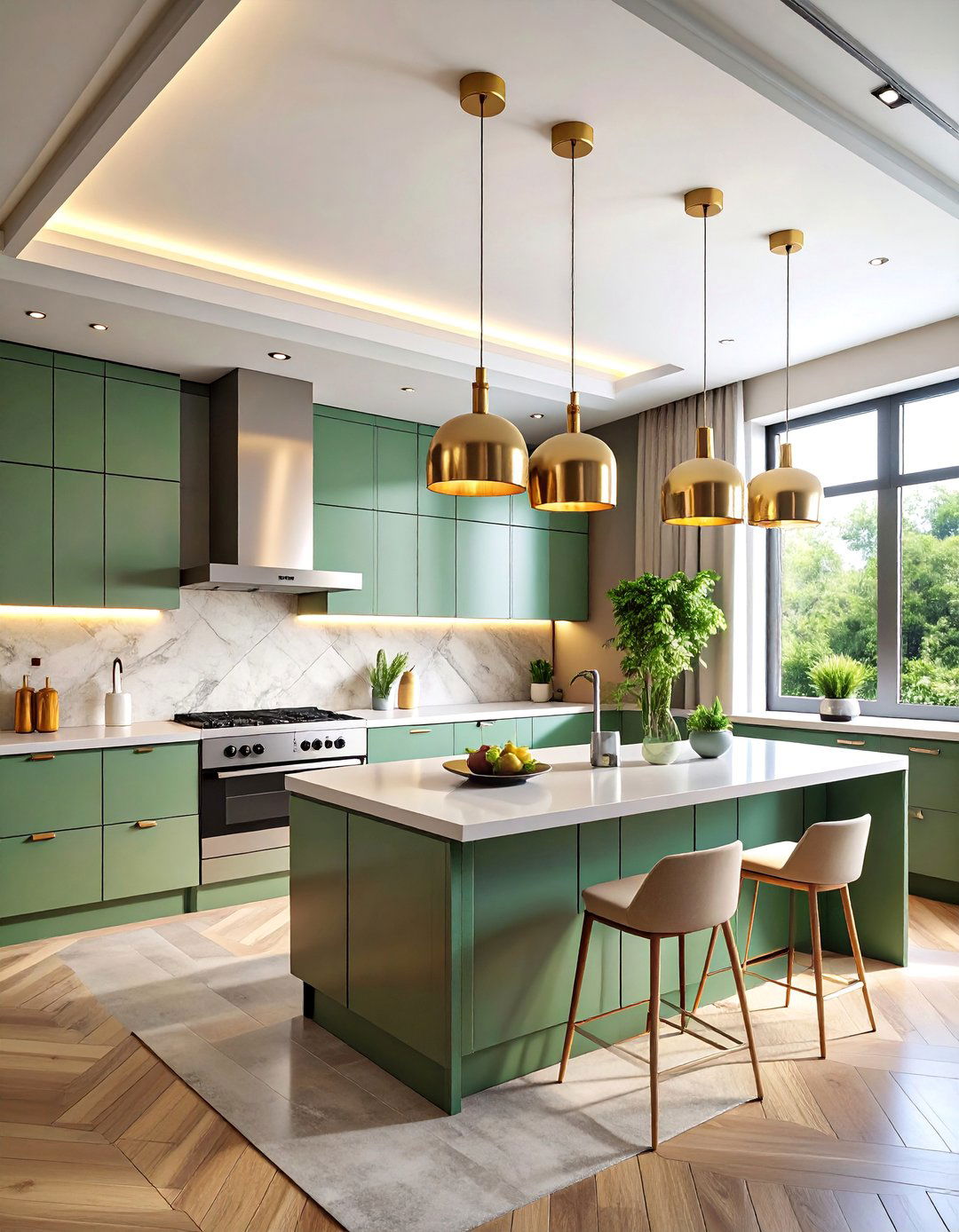 Flush Mount and Semi Flush Modern Ceiling Design - 25 Kitchen Lighting Ideas
