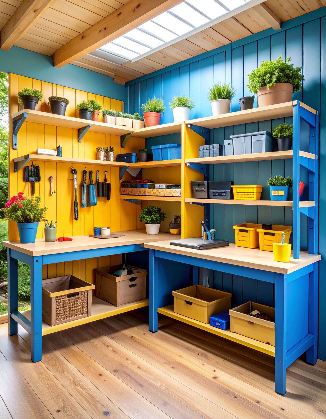 Fold Down Workbench Storage Shelving - 25 Shed Shelving Ideas
