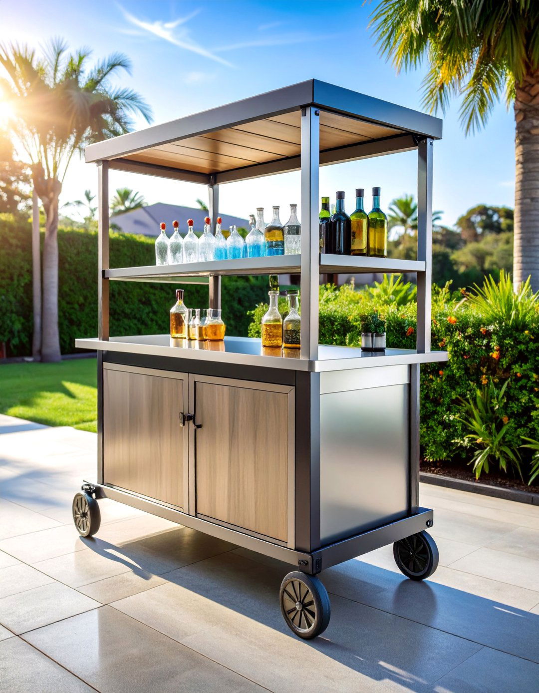 Folding Outdoor Bar Cart - 25 Patio Furniture Ideas