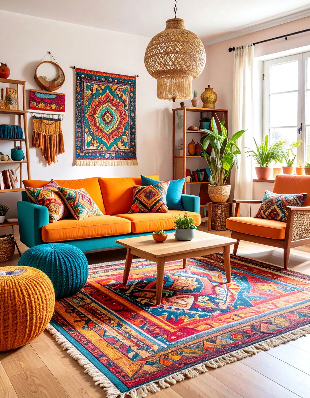 Folk Art Style Family Room with Hand Painted Pieces - 25 Vintage Decor Ideas
