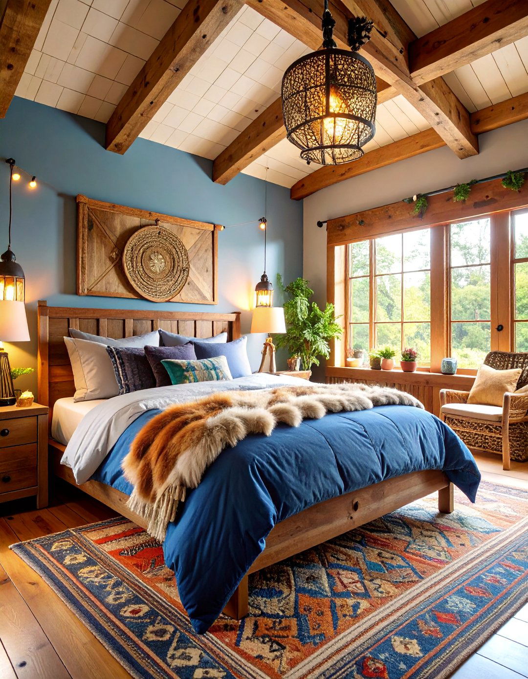 Forest Cabin Bedroom with Rustic Wood Elements - 25 Fantasy Bedroom Ideas