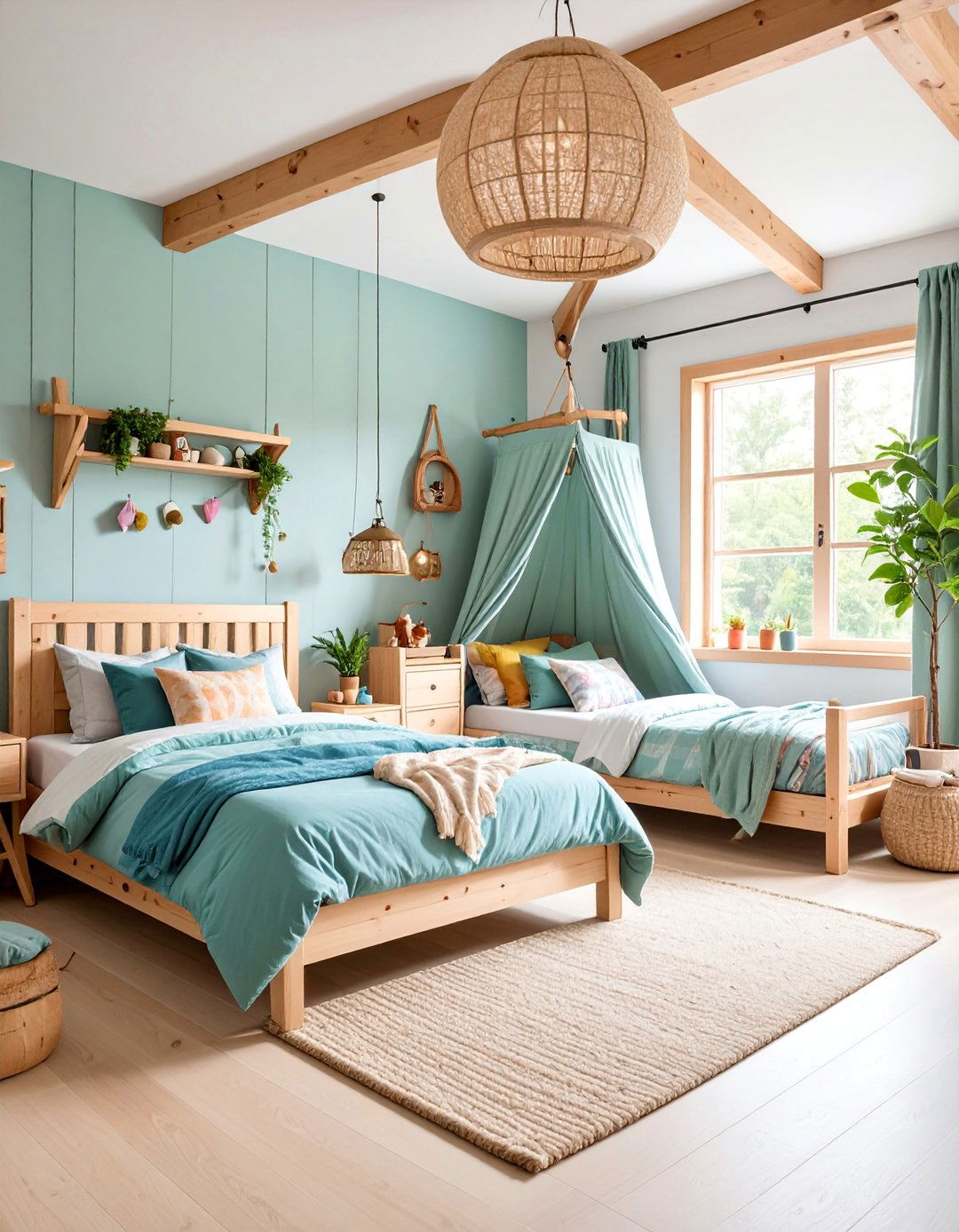Forest Cabin Style Shared Room - 25 Shared Kids' Room Design Ideas