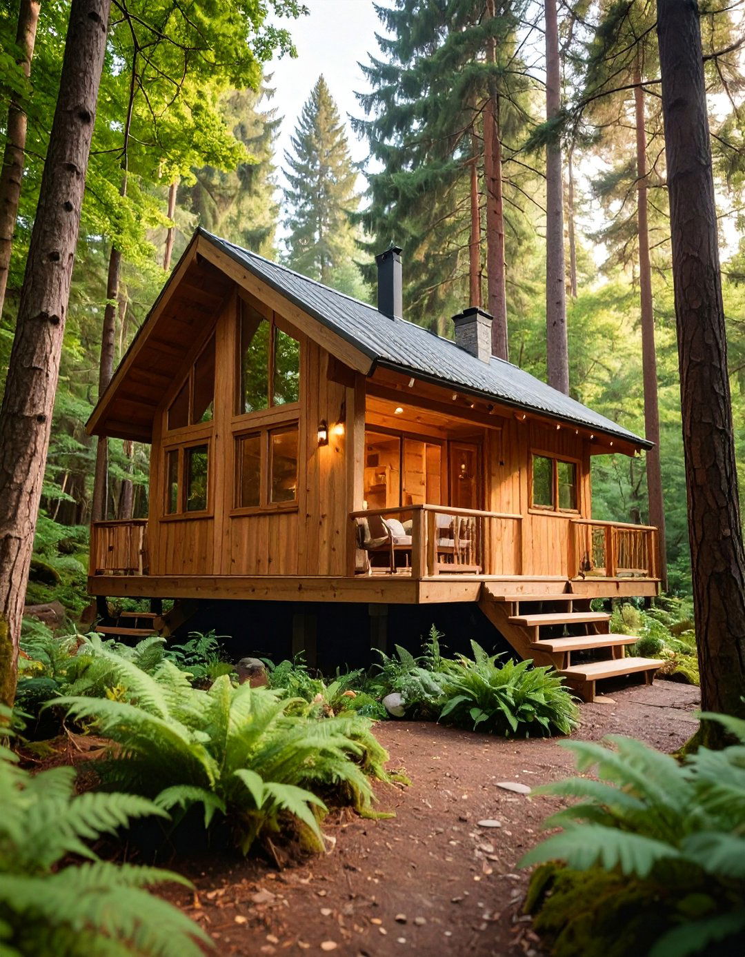 Forest Cabin Tiny House with Natural Integration - 25 Tiny House Design Ideas