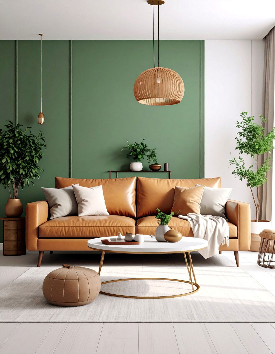 Forest Green Accent Wall Living Room - 25 Moody Living Room Ideas