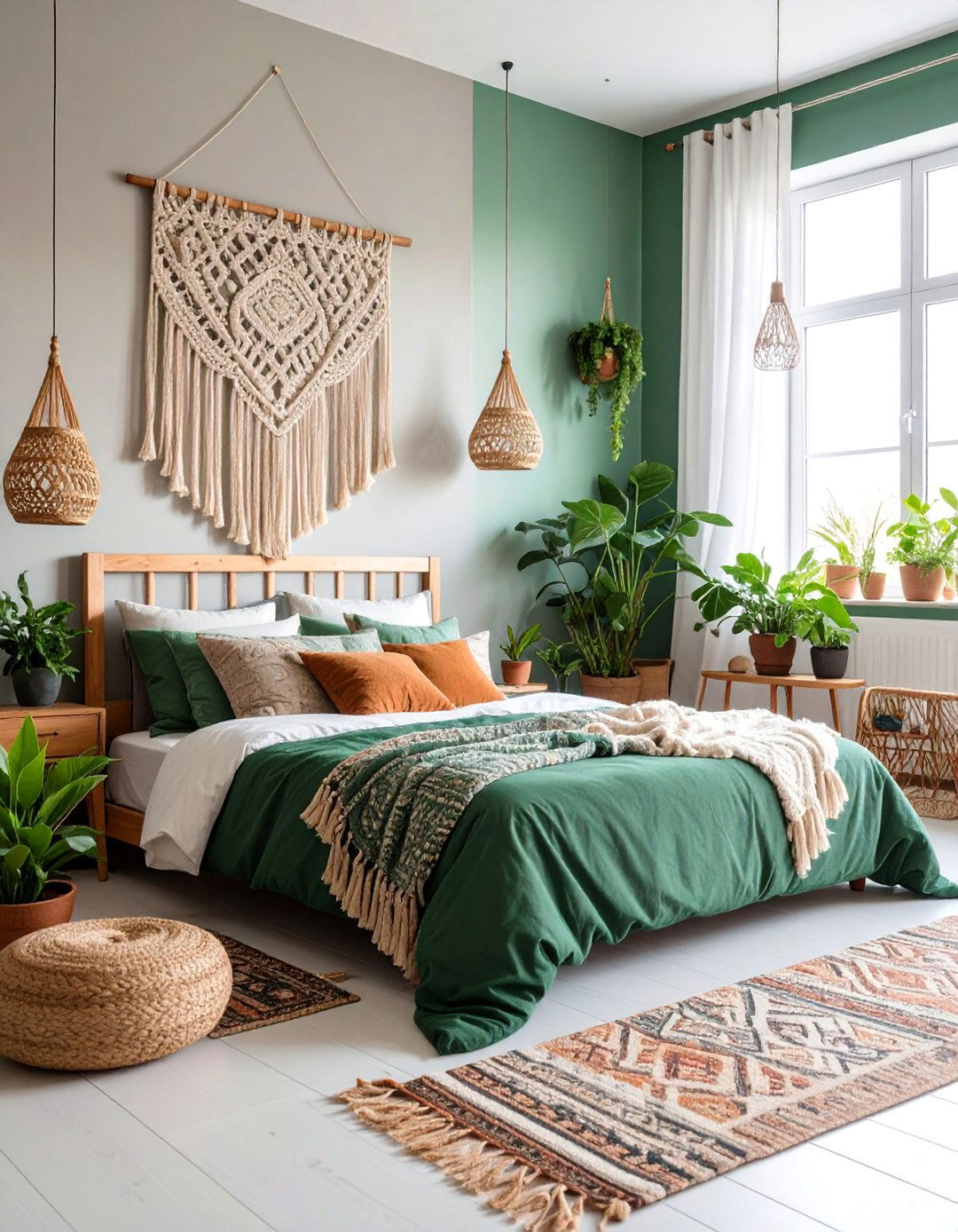 Forest Green Bohemian Sanctuary - 25 Forest Green Bedroom Ideas