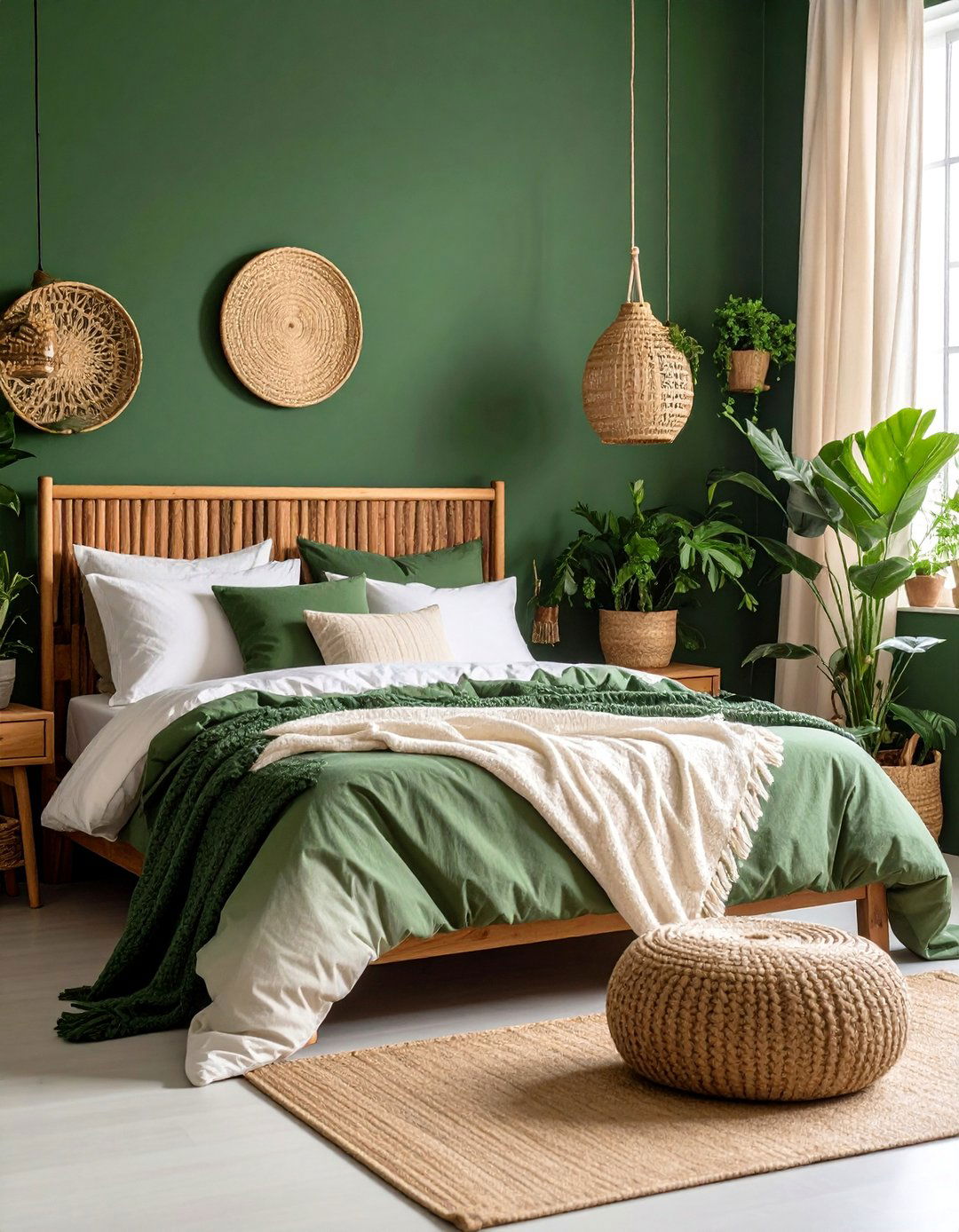 Forest Green Botanical Retreat - 25 Dark Bedroom Ideas
