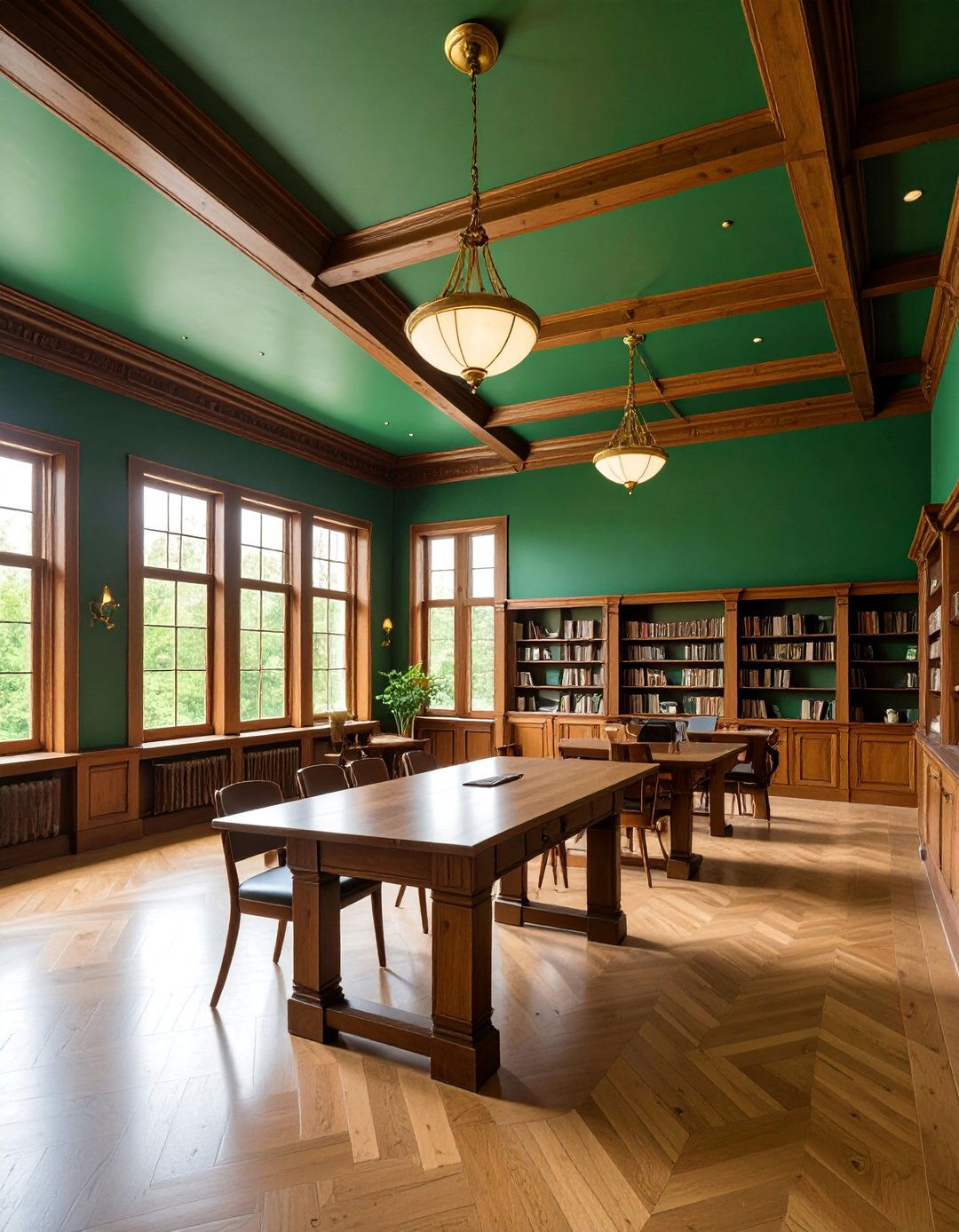 Forest Green Ceiling Paint for Nature Inspired Spaces - 25 Ceiling Paint Ideas