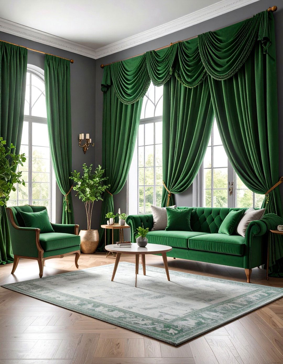 Forest Green Curtains with Gray Walls - 25 What Color Curtains Go With Gray Walls