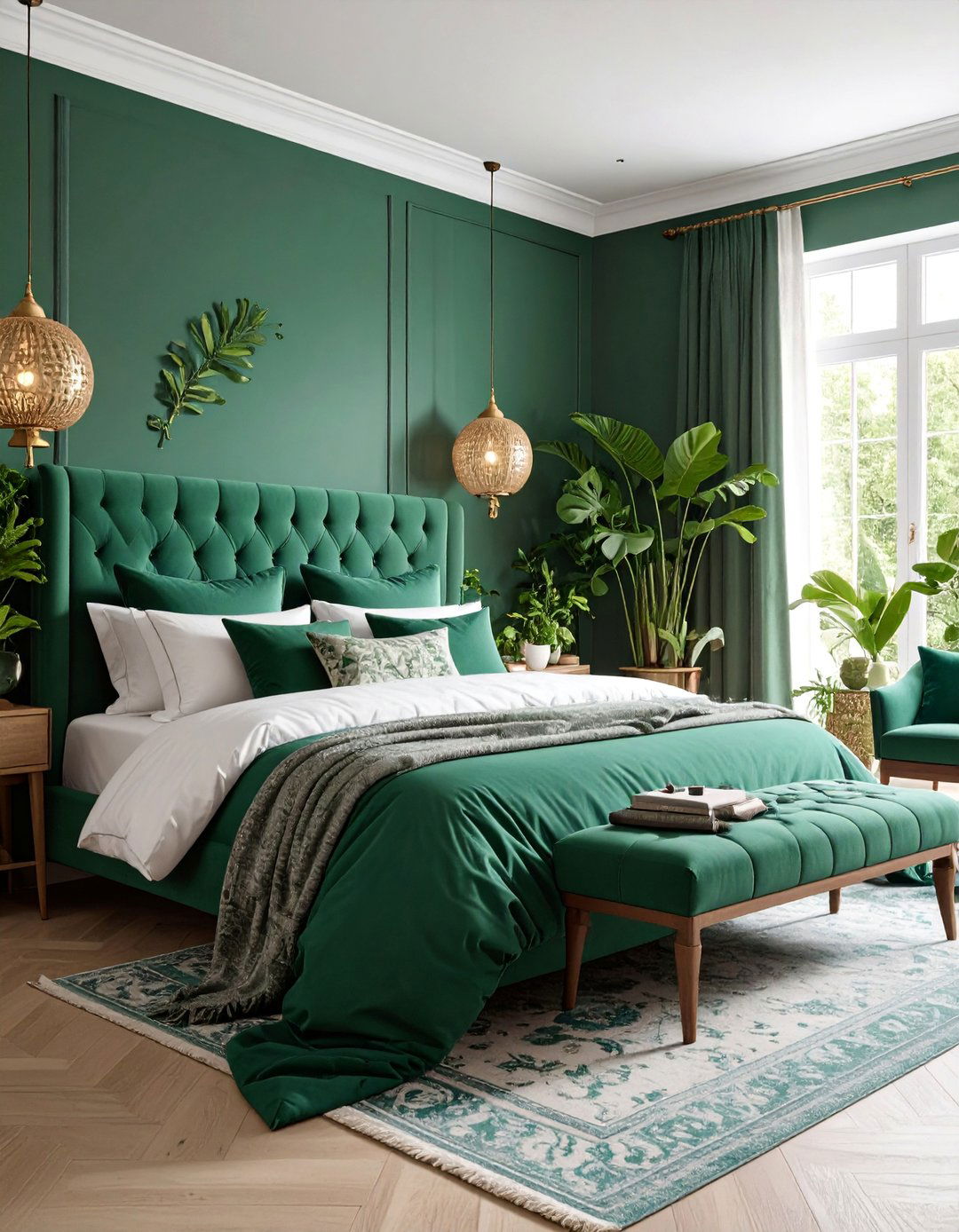 Forest Green Eclectic Bedroom - 25 Forest Green Bedroom Ideas