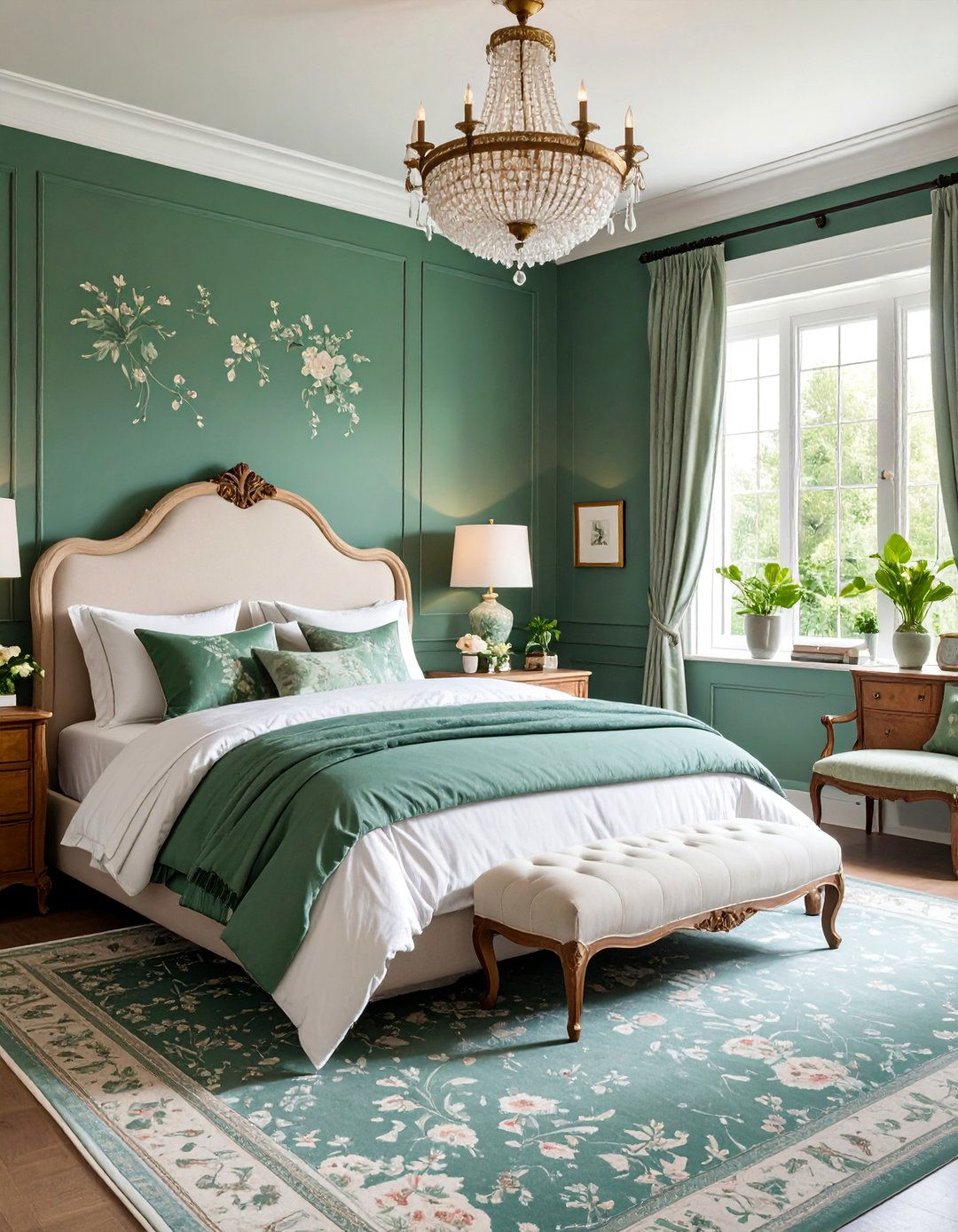 Forest Green French Country Bedroom - 25 Forest Green Bedroom Ideas