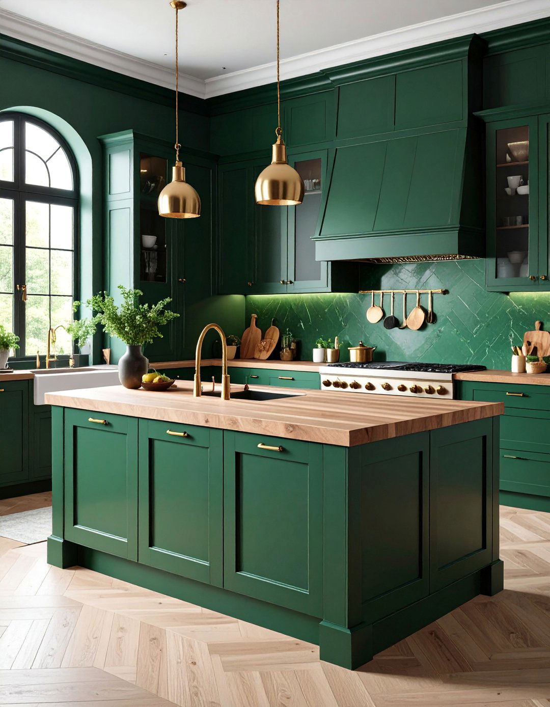 Forest Green Kitchen Island Natural Richness - 25 Kitchen Island Color Ideas