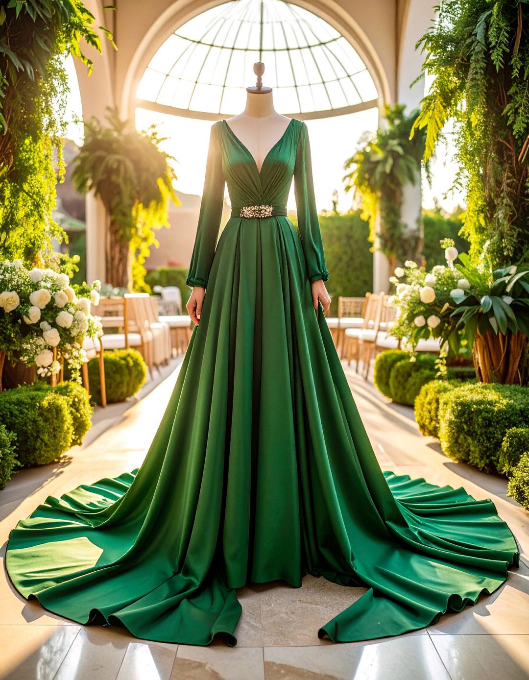 Forest Green Long Sleeve Midi for Conservative Venues - 25 Guest Wedding Outfit Ideas