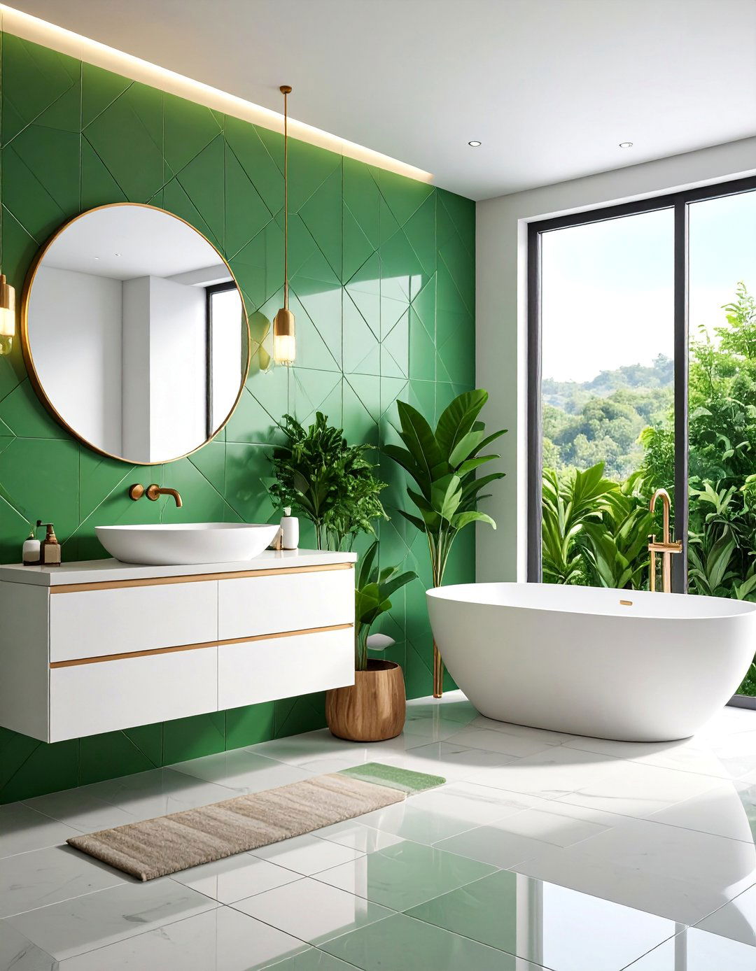 Forest Green Modern Minimalist Design - 25 Forest Green Bathroom Ideas