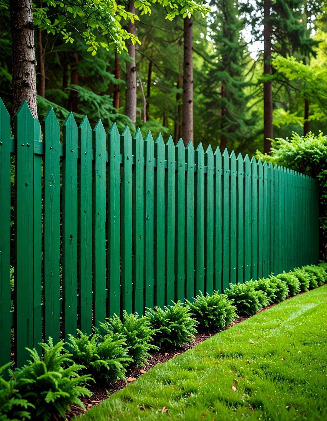 Forest Green Natural Integration - 25 Fence Painting Ideas