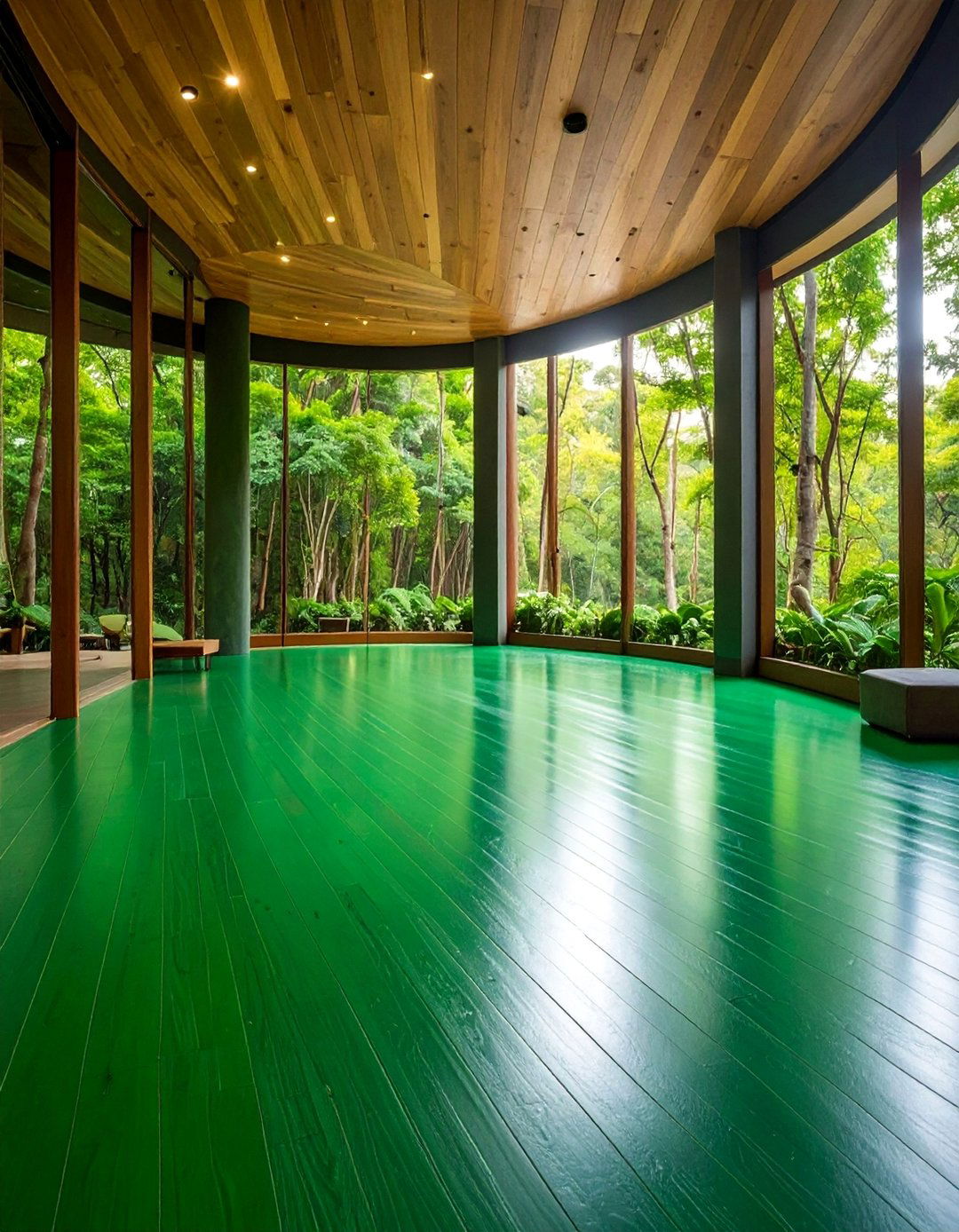 Forest Green Nature Inspired Epoxy Design - 25 Epoxy Floor Designs