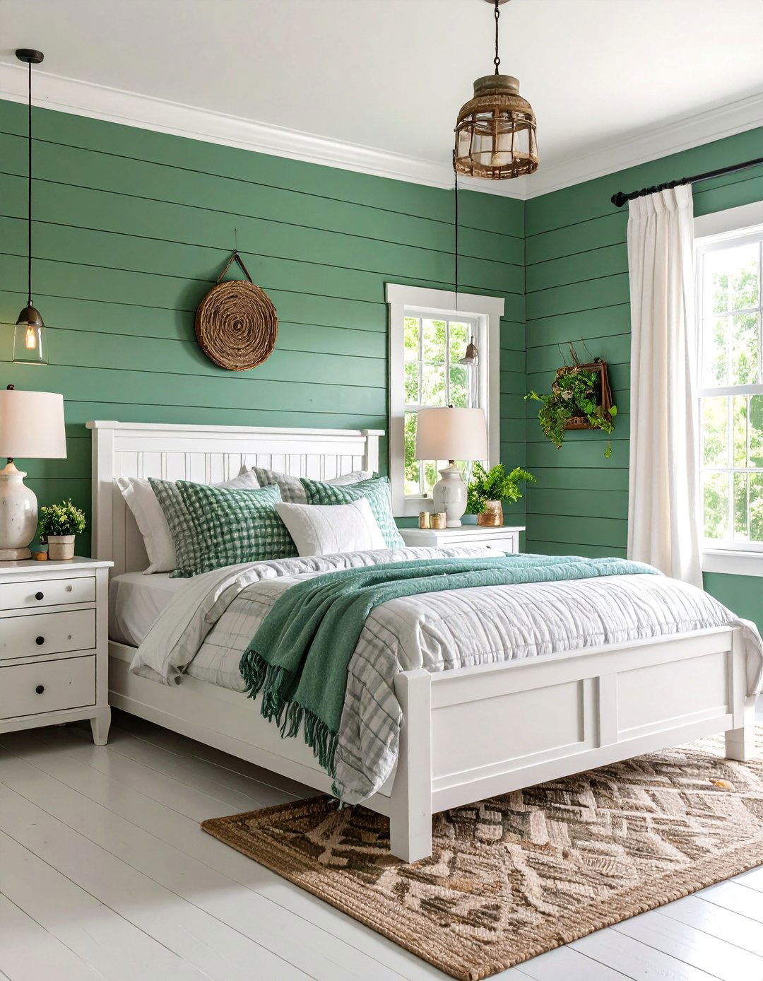 Forest Green Rustic Farmhouse Bedroom - 25 Forest Green Bedroom Ideas