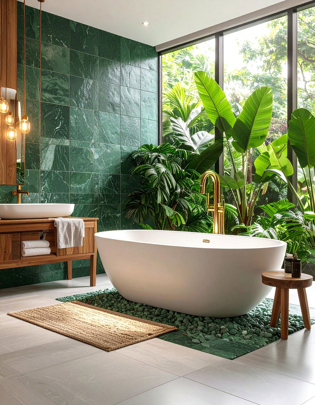 Forest Green Spa Inspired Retreat - 25 Forest Green Bathroom Ideas