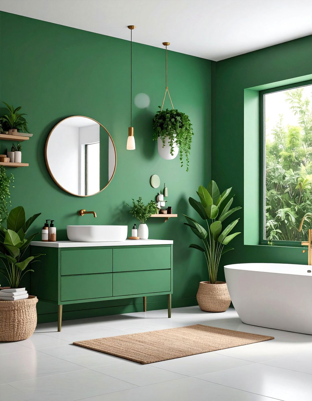 Forest Green Teenage Bathroom Design - 25 Forest Green Bathroom Ideas