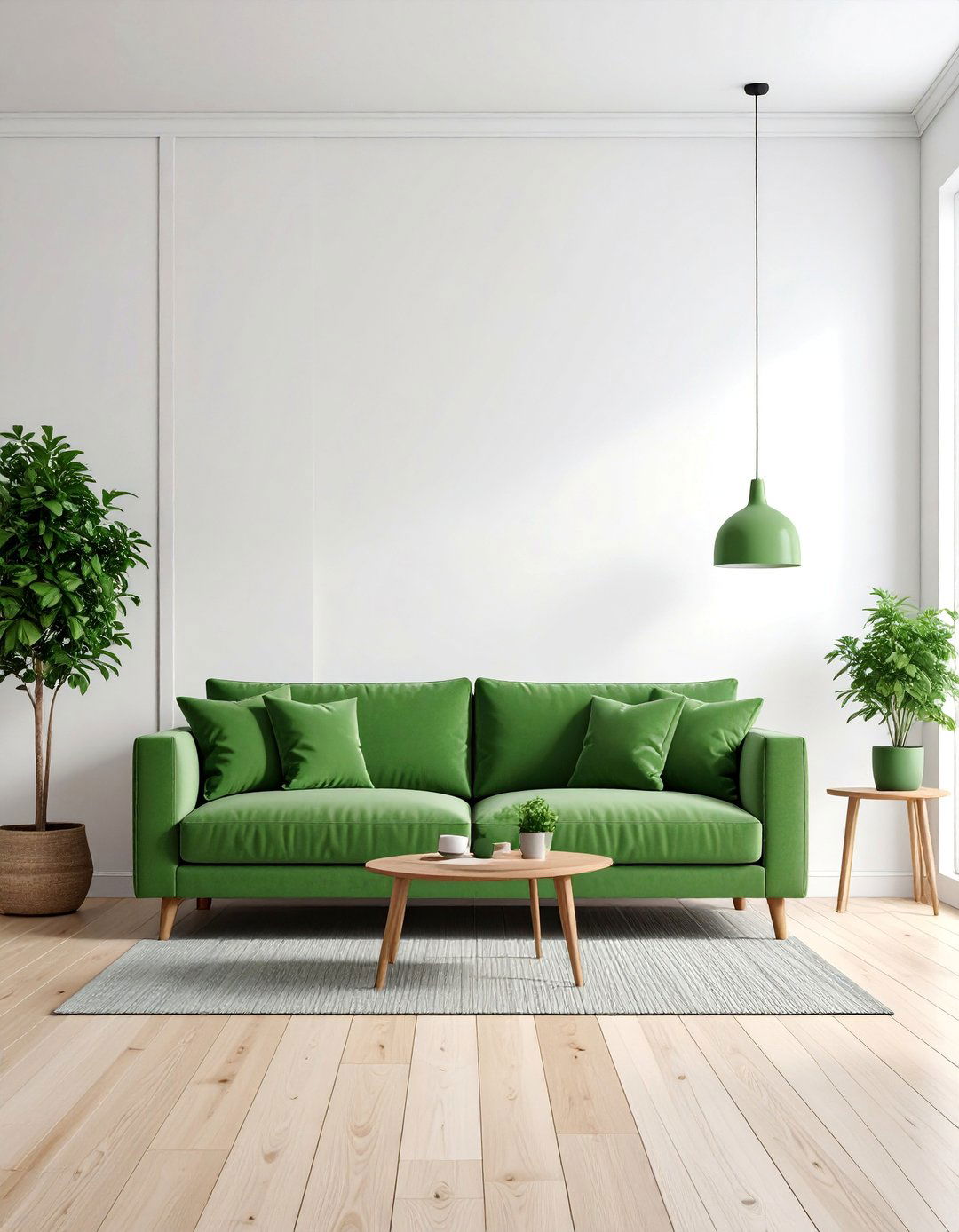 Forest Green and White Minimalist Living Room - 25 Forest Green Living Room Ideas